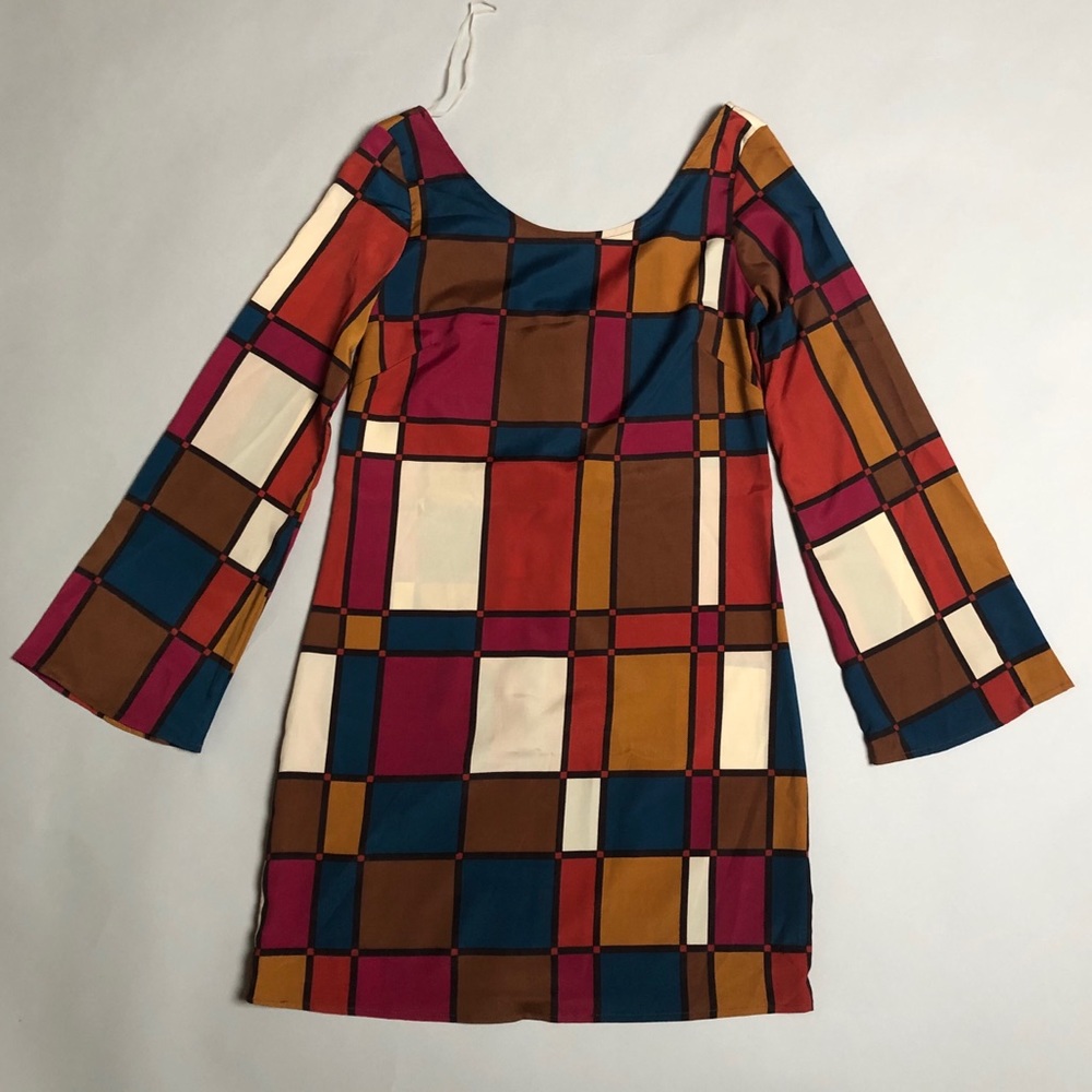 Karlie modern block print mini dress in size M